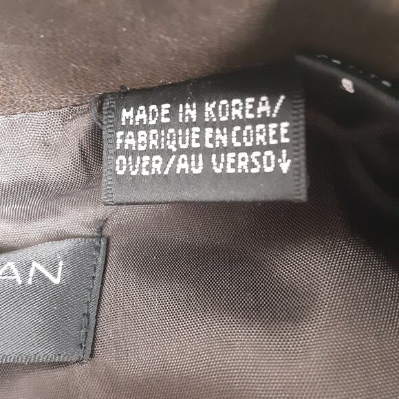 Dana Buchman Brown Tweed Zip Up Vintage Jacket Leather Trim M8 P - Picture 5 of 5